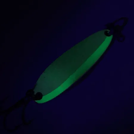 Luhr Jensen Krocodile Die #3 Glow Cuiller, Blanc / Vert, 14g, #7410