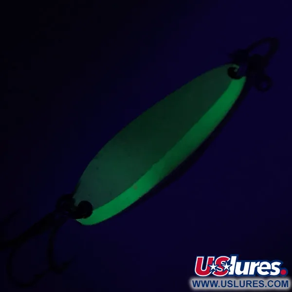 Luhr Jensen Krocodile Die #3 Glow Cuiller, Blanc / Vert, 14g, #7410