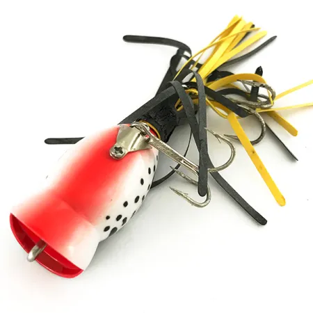 Fred Arbogast Hula Popper Leurre de surface, Léopard Blanc, 8g, #7428