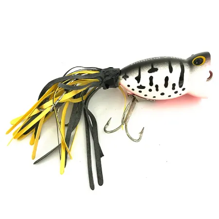 Fred Arbogast Hula Popper Leurre de surface, Léopard Blanc, 8g, #7428