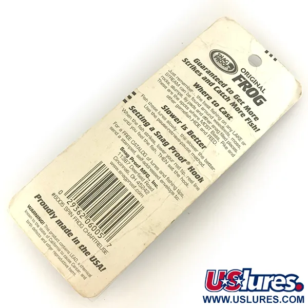 Snag Proof Original Frog Topwater, Chartreuse, 14g, Anti-herbe, #7458