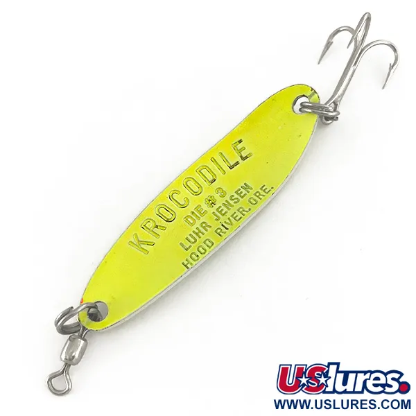 Luhr Jensen Krocodile Die #3 UV Cuillère, Chartreuse, 10g, UV, #7468