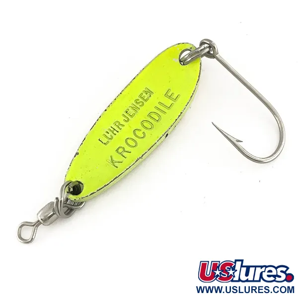 Luhr Jensen Krocodile UV Cuillère, Chartreuse/Rouge, 9g, UV, #7484