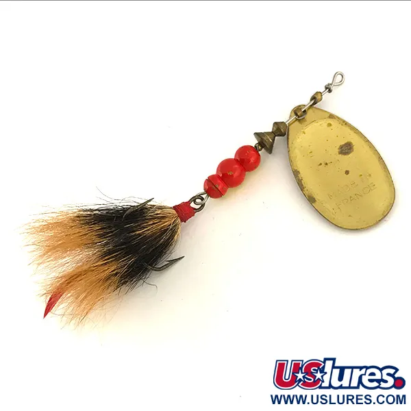 Mepps Aglia 4 dressed Cuiller, Laiton, 10g, Poils naturels, #7489