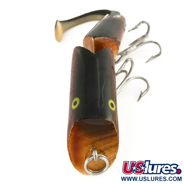 Fred Arbogast A.C. Plug Vintage Popper, Marron, 28g, Corps Articulé, #7508