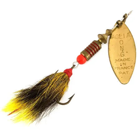 Mepps Aglia Long 2 Dressed Cuiller, Laiton, 7.3g, Écureuil, #7531