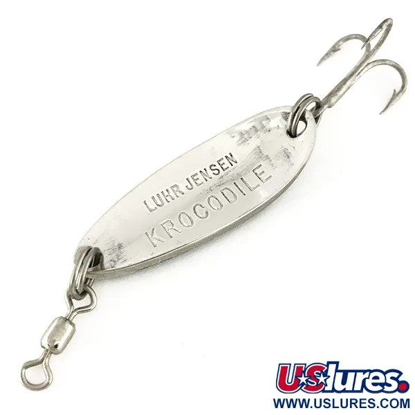 Luhr Jensen Krocodile Cuillère, White/Blue/Nickel, 9g, Coulante, #7543