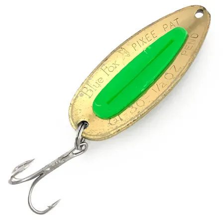 Blue Fox Pixee UV Cuillère, Gold / Green, 14g, Insert UV, #7612