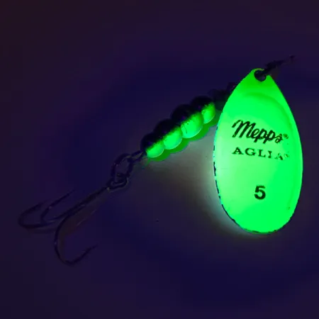 Mepps Aglia 5 Fluo UV Cuiller, Chartreuse, 14g, Palette UV, #7621