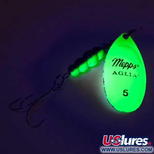 Mepps Aglia 5 Fluo UV Cuiller, Chartreuse, 14g, Palette UV, #7621