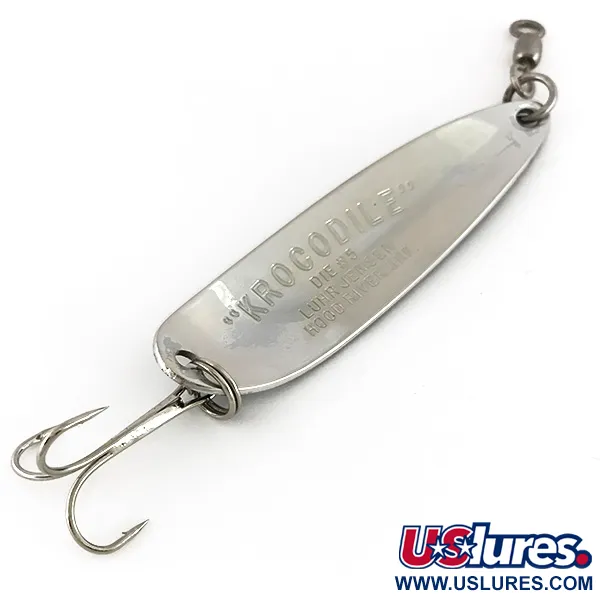 Luhr Jensen Krocodile Die #5 Cuillère, Nickel/Bleu, 23g, Vintage, #7630
