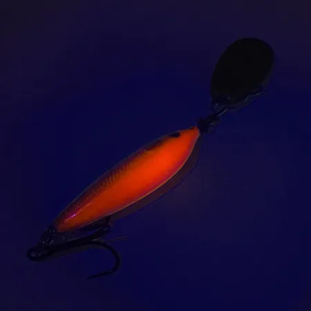 Blue Fox Vibrax Minnow Spin 1 UV, Orange / Or, 4g, UV-réactif, #7687