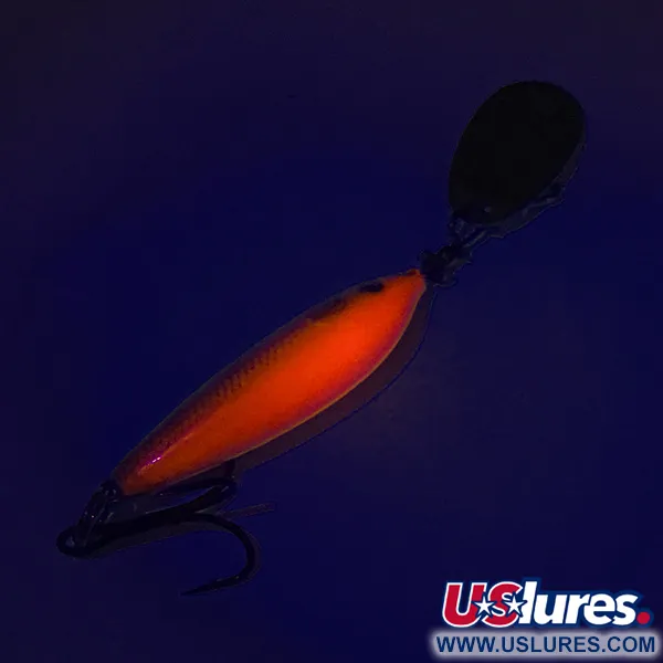 Blue Fox Vibrax Minnow Spin 1 UV, Orange / Or, 4g, UV-réactif, #7687