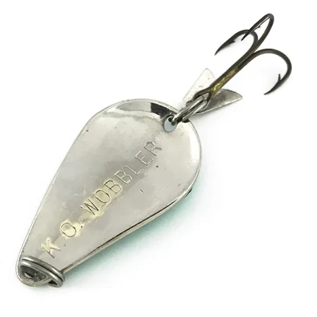 Acme K.O. Wobbler Cuillère, Nickel / Vert, 14g, Sonic flipper tail, #7728