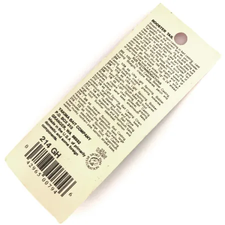 Worden’s Original Rooster Tail Cuiller, Or, 12g, Queue Plumes, #214 GH