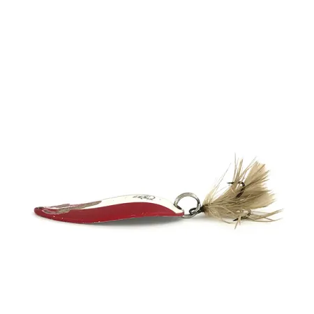 Dardevle Devle Dog 5500 Cuillère, Rouge/Blanc/Nickel, 21g, Plumes, #7791