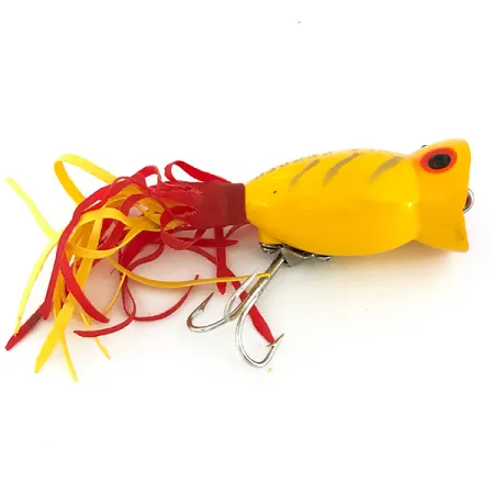 Fred Arbogast Hula Popper Popper, Jaune, 8g, Jupe Caoutchouc, #7810