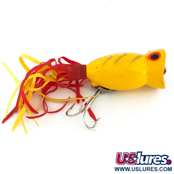 Fred Arbogast Hula Popper Popper, Jaune, 8g, Jupe Caoutchouc, #7810