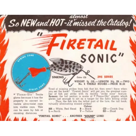 Heddon FIRETAIL SONIC #395 Leurre, WHITE COACHDOG, 10g, #7840