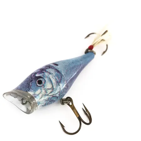 Berkley Popper Leurre de surface, Bleu/Argent, 9g, Triple plume, #7881
