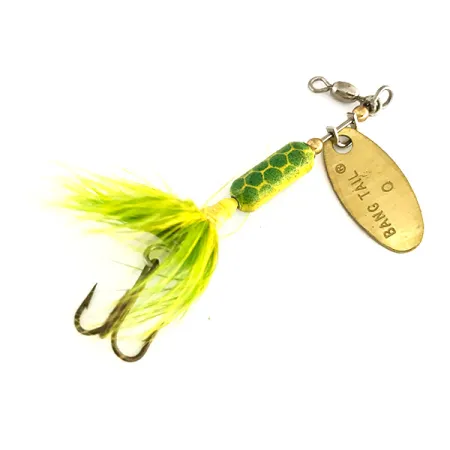 Luhr Jensen Bang Tail 0 Cuiller, Or/Vert, 3,5g, Triple plumé, #7892