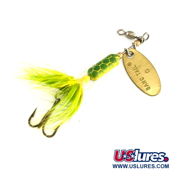 Luhr Jensen Bang Tail 0 Cuiller, Or/Vert, 3,5g, Triple plumé, #7892