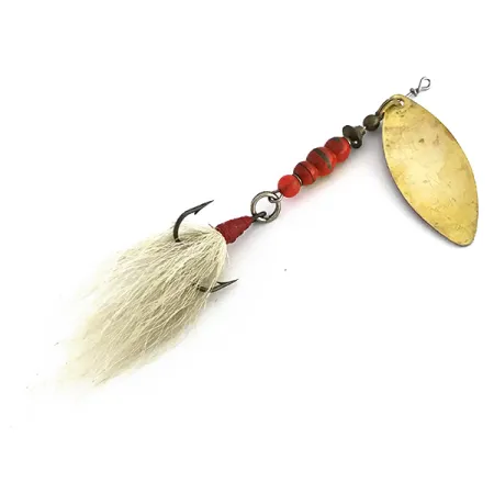 Mepps Aglia Long 3 Dressed Cuillère, Laiton/Orange/Blanc, 12g, #7980