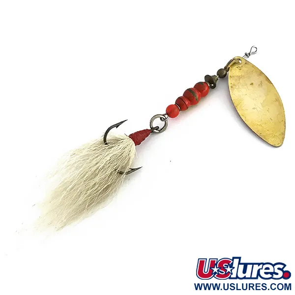 Mepps Aglia Long 3 Dressed Cuillère, Laiton/Orange/Blanc, 12g, #7980