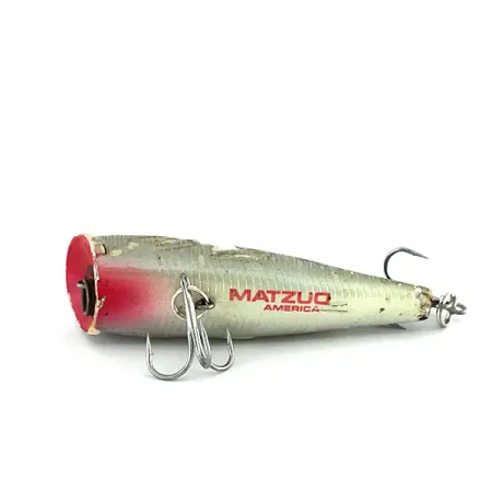 Matzuo Popper Leurre de surface, Argent / Bleu clair, 7g, Rouge, #7986