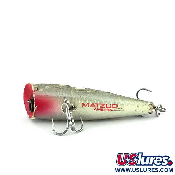 Matzuo Popper Leurre de surface, Argent / Bleu clair, 7g, Rouge, #7986