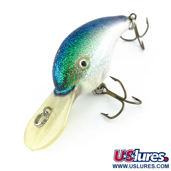 Strike King 4XD Crankbait, Blanc/Bleu/Vert Pailleté, 10g, Bruitant, #8017