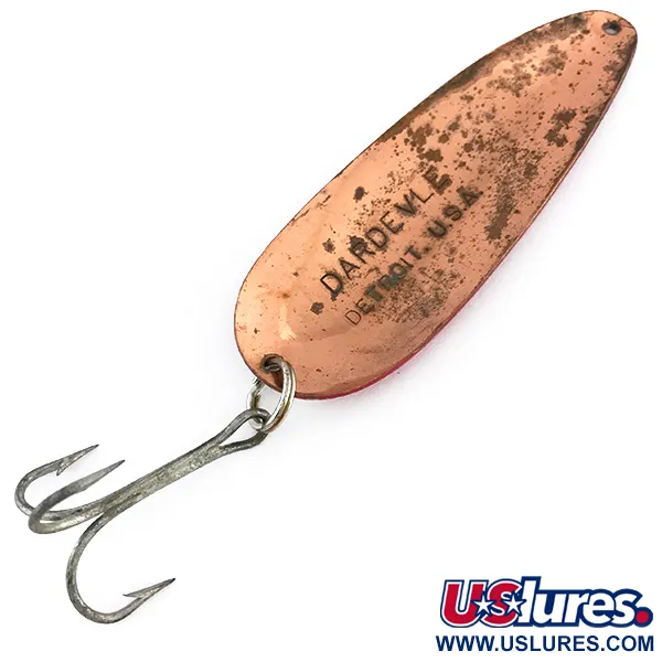 Eppinger Dardevle Cuillère, Rouge / Blanc / Cuivre, 28g, Vintage, #8038