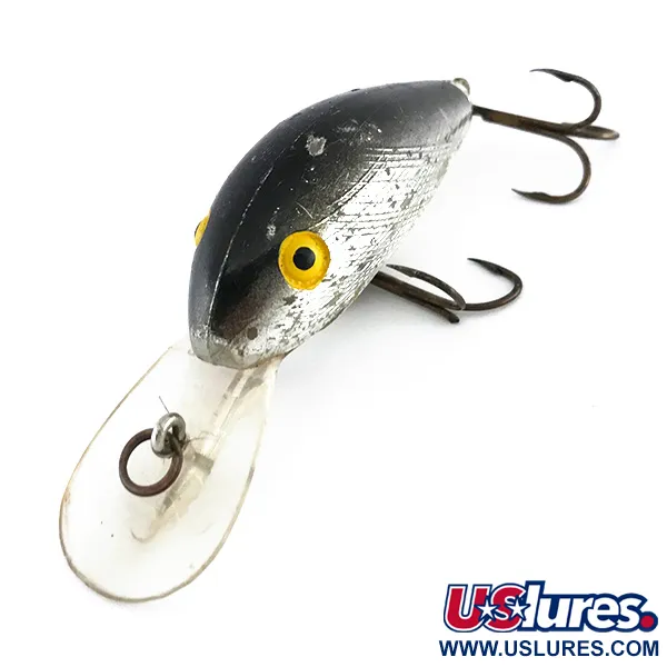 Rebel Super R Crankbait, Argent, 14g, Flottant, #8056