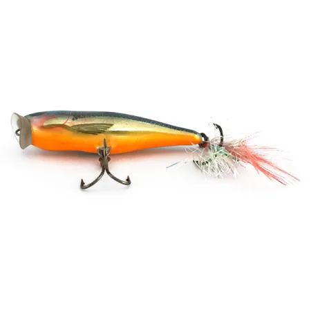 Rapala Skitter Pop Popper, Bleu-Or, 7g, Hameçon Plumé, #8058
