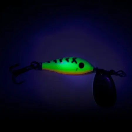 Blue Fox Vibrax Minnow Spin 1 UV Cuiller, Fire Tiger, 4g, UV, #8062