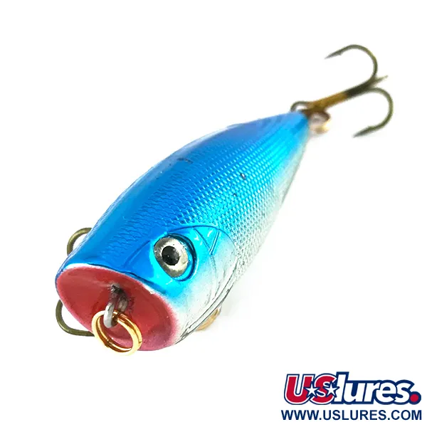 Bass Pro Shops XTS Speed Lures Popper, Argent/Bleu, 7g, Topwater, #8082
