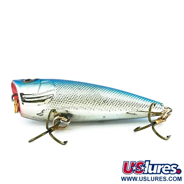 Bass Pro Shops XTS Speed Lures Popper, Argent/Bleu, 7g, Topwater, #8082