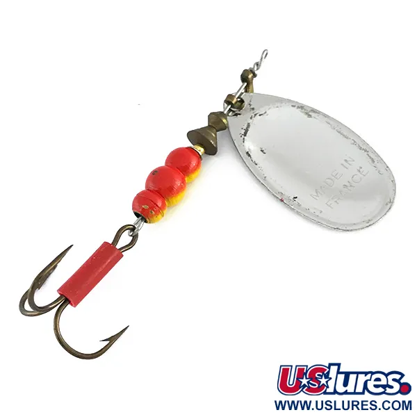 Mepps Aglia 4 Cuiller Tournante, Argent, 9g, British French Pat, #8085