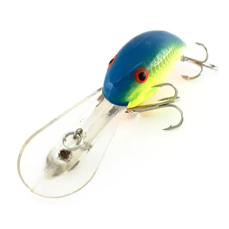 Bandit 300 Crankbait, Écailles Jaune-Bleu, 8,5g, Phosphorescent, #8098