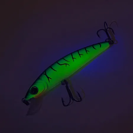 Cotton Cordell 3.5 Minnow Leurre, Green Tiger, 7g, UV Réactif, #8127