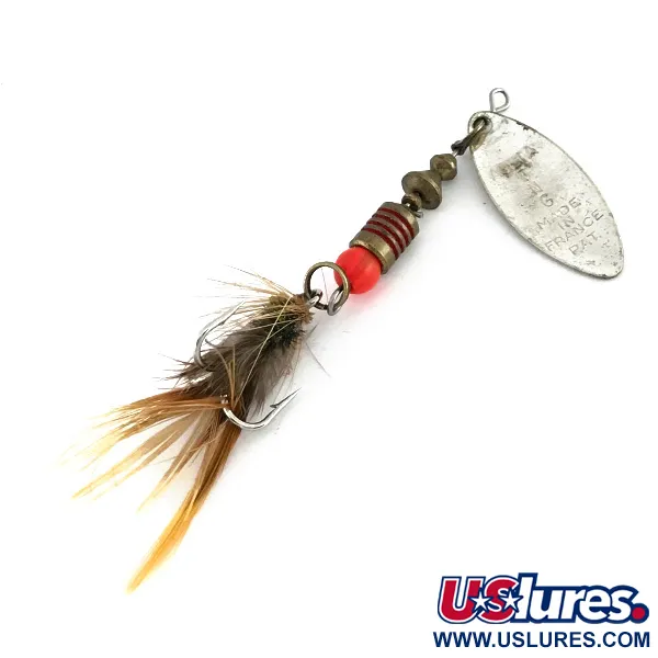 Mepps Aglia Long 1 Cuiller, Argent/Orange, 4.5g, UV réactif, #8257