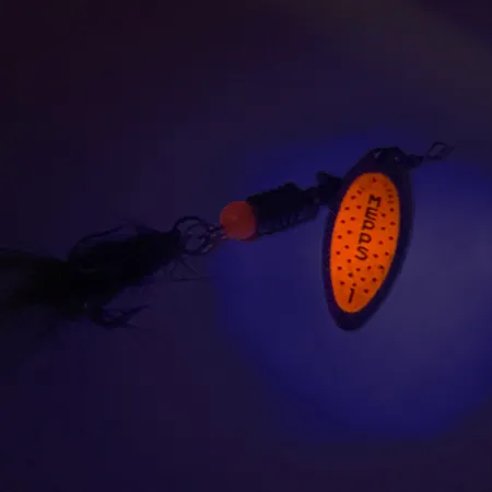 Mepps Aglia Long 1 Cuiller, Argent/Orange, 4.5g, UV réactif, #8257