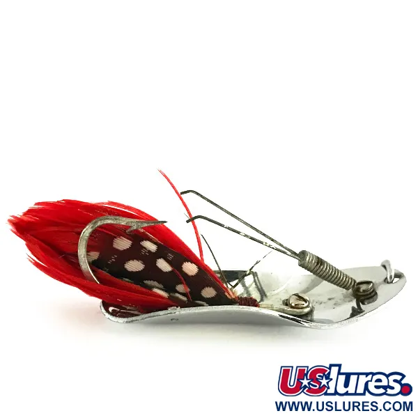 Pflueger Chum 4 Cuillère Anti-herbe, Nickel / Rouge, 19g, Plumes, #8488