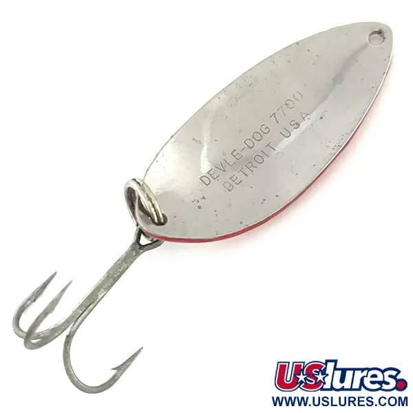 Dardevle Devle Dog 7700 Ondulante, Rouge / Blanc / Nickel, 14g, #8579