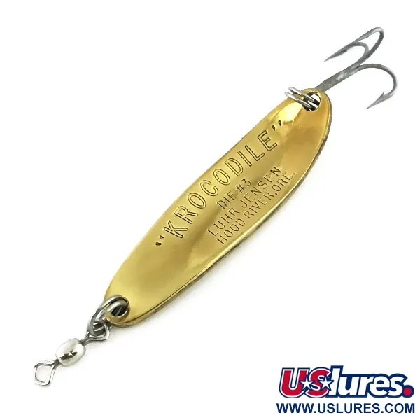 Luhr Jensen Krocodile Die #3 Cuillère, Gold, 14g, Profil étroit, #8774