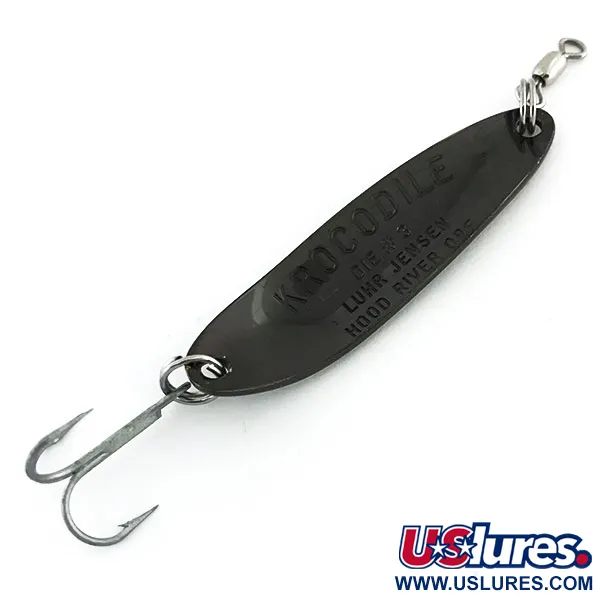Luhr Jensen Krocodile Die #3 Cuillère, Noir, 10g, Vintage, #8775