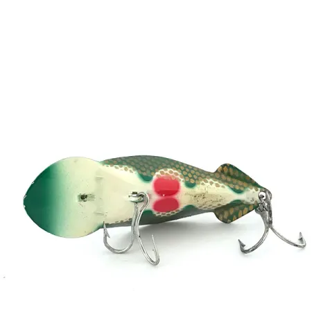 Buck Perry Spoonplug Cuillère, Vert-Or, 10g, Vintage, #8900