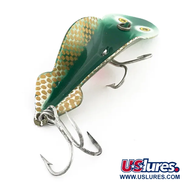 Buck Perry Spoonplug Cuillère, Vert-Or, 10g, Vintage, #8900