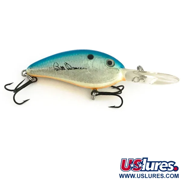 Excalibur Bomber Bill Dance Fat Fingerling Crankbait, Bleu-Argent, 12g, #8962