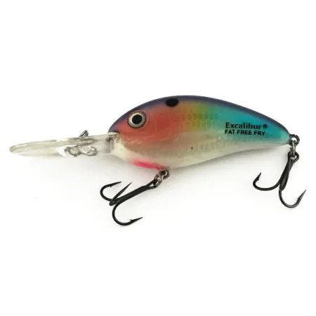 Excalibur Bomber Fat Free Fry Crankbait, Rainbow, 10g, Deep Diver, #8979